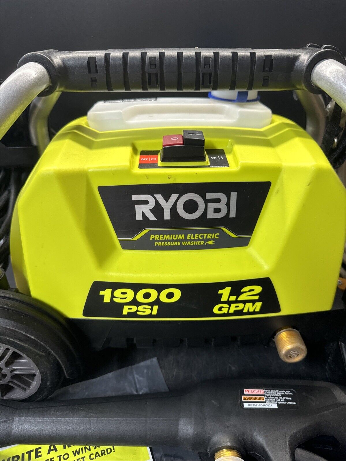 Ryobi 1900 PSI Electric Pressure Washer 1.2 GPM Model RY1419MT