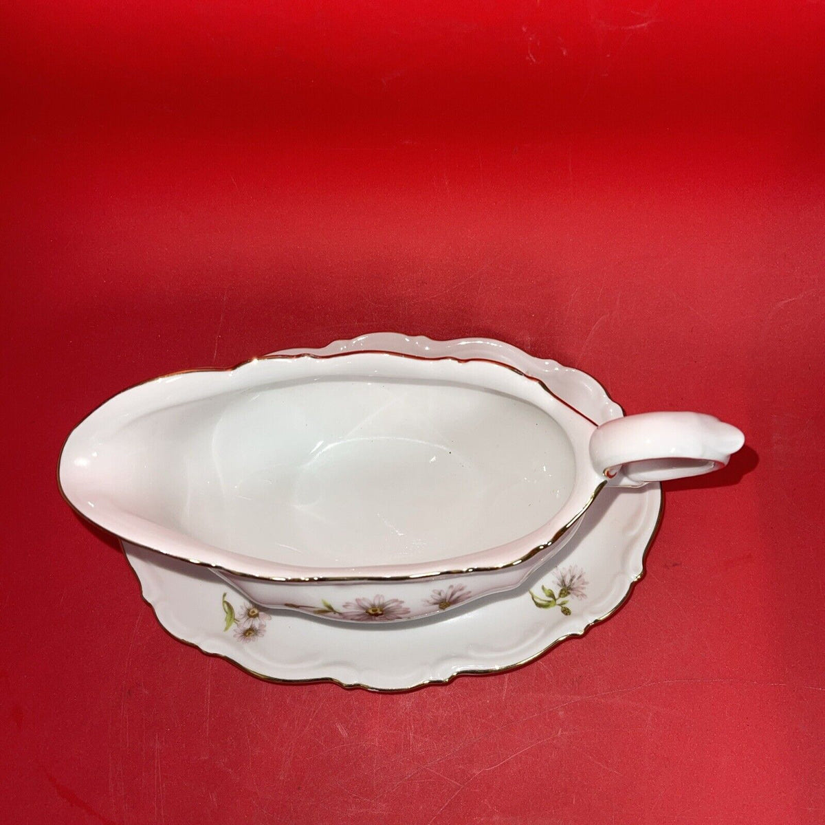 Mitterteich Daisy  Bell Oval Plates Length 16” & 12” , Sauce Boat.( Lot 3)