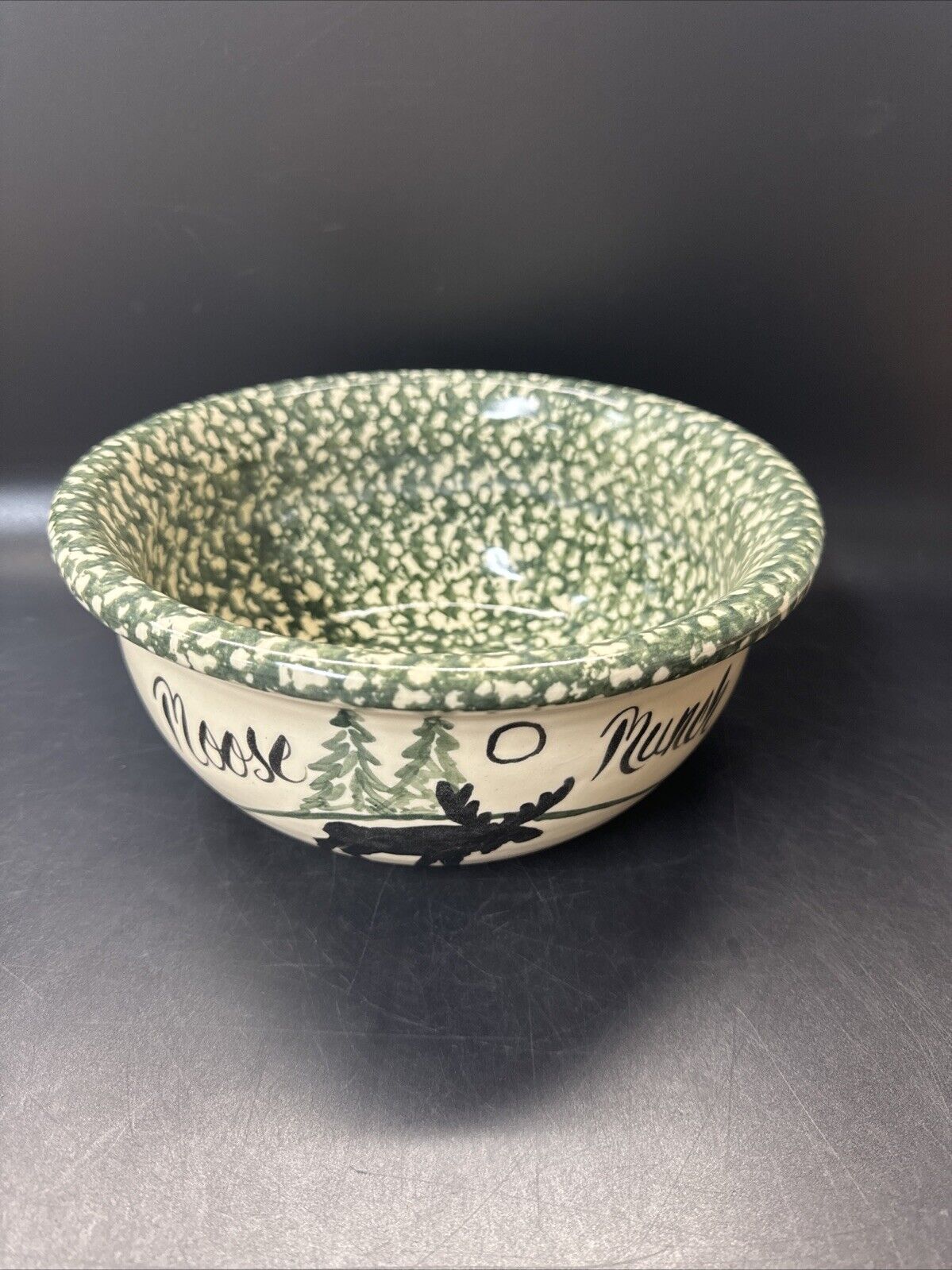 Vintage Pottery Bowl MOOSE MUNCH