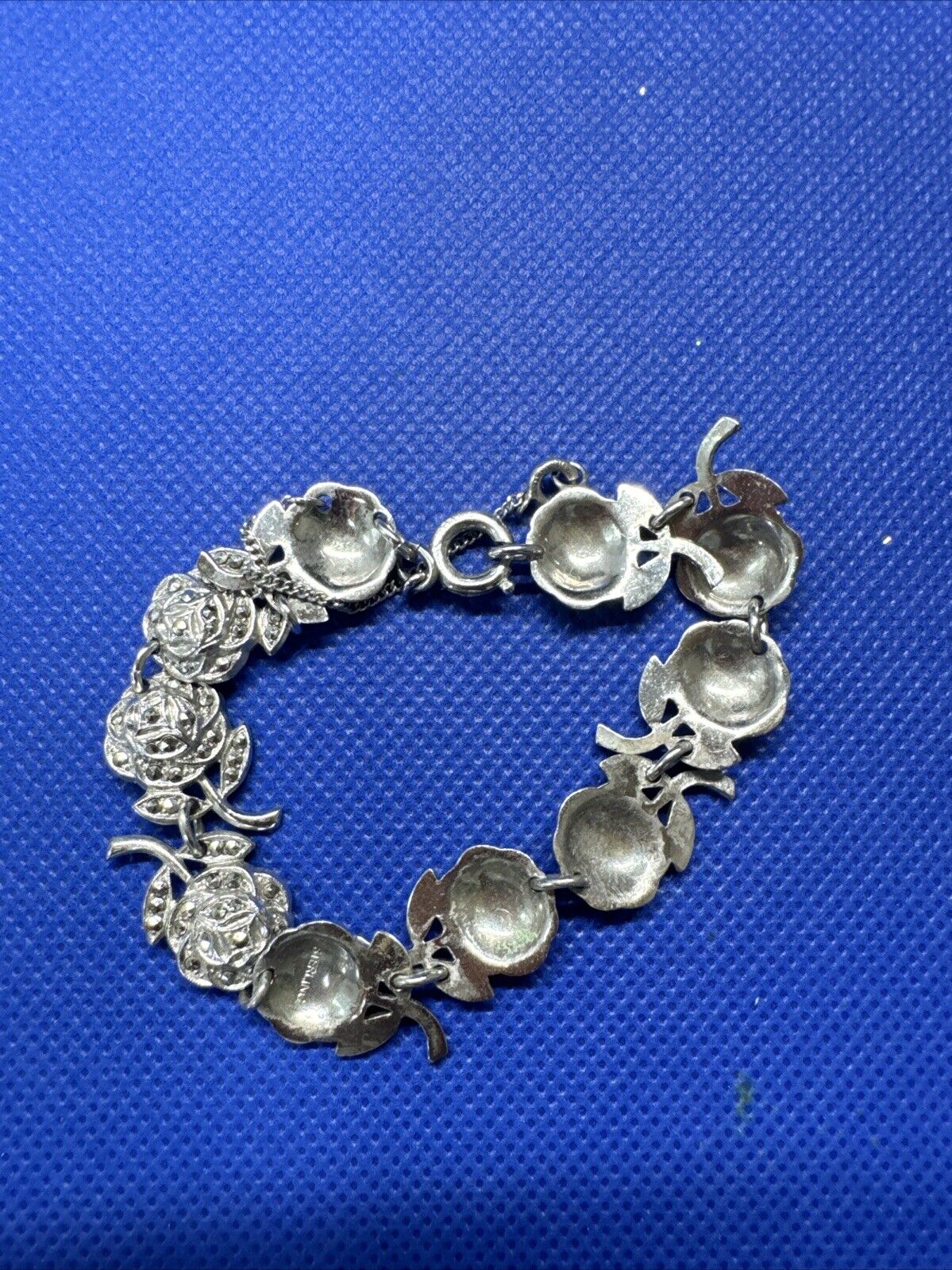 925 Sterling Silver Bracelet With Flowers, 21.4g