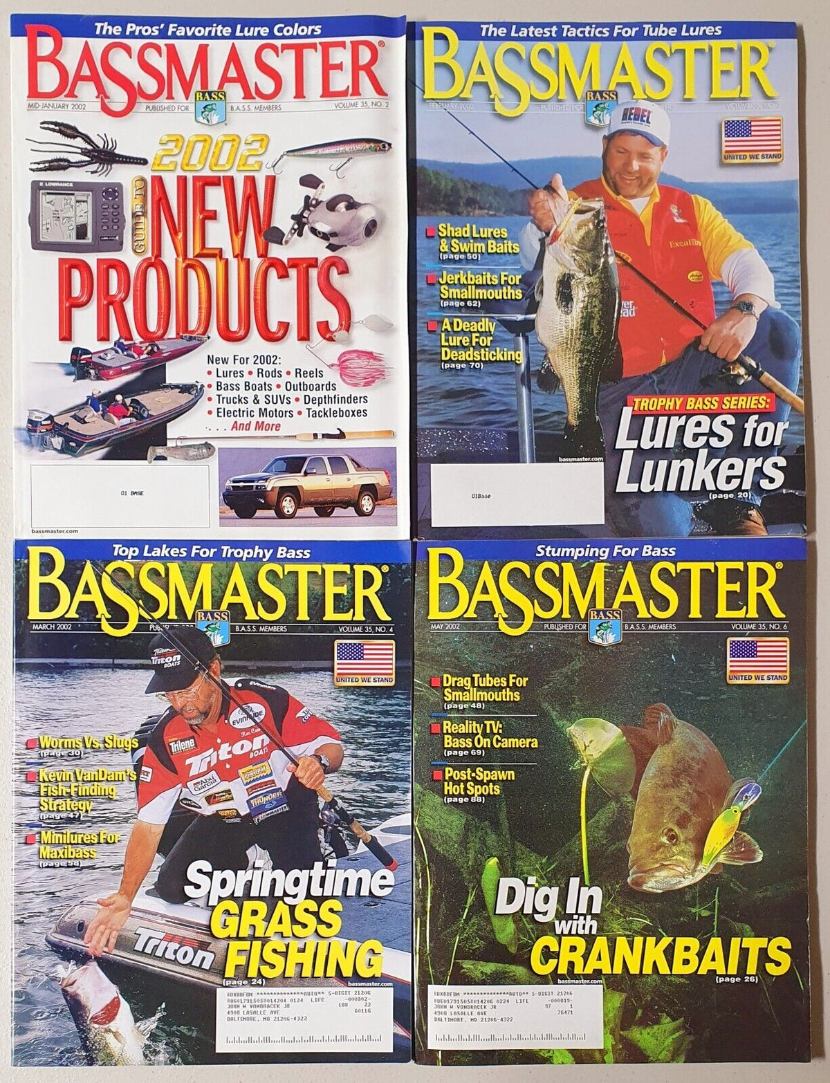 Bass Master magazine Lot of 12 (2002-2004)