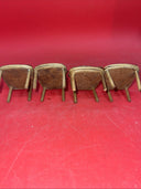 Vintage Rattan Brown Velveteen Doll Furniture Suite