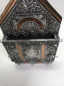 Hammered Metal Hanging Key Case w/ Elephant God Ganesh