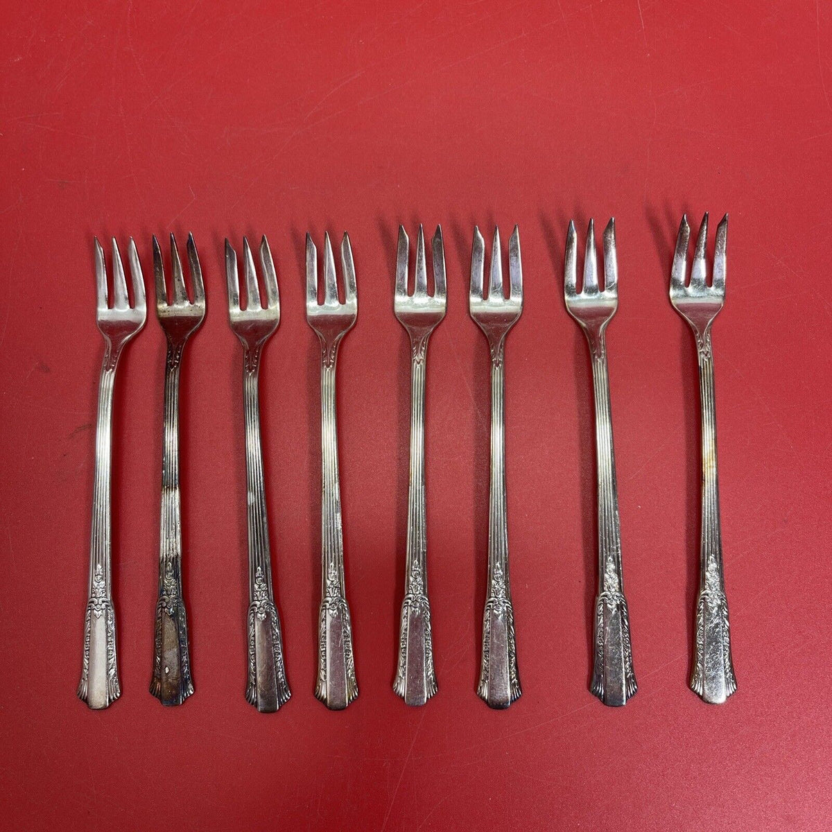 Oneida Wm Rogers AMERICAN BALLAD Cocktail Forks Set 8 #3