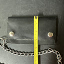 Black Leather Chain Wallet Long Style Billetera