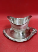 Rogers & Bro Silverplate Pattern Vintage Gravy Boat with attached plate 1847