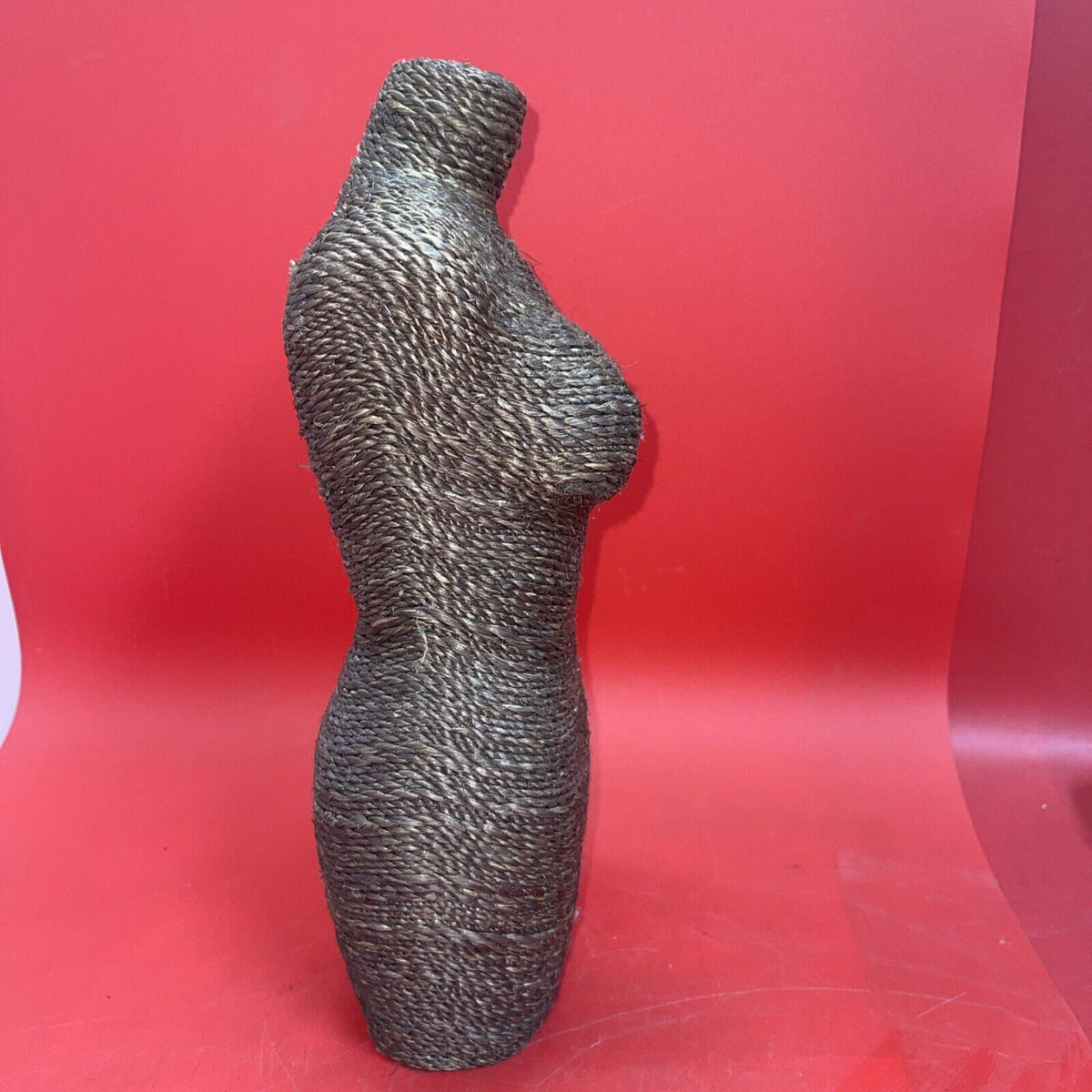 Woven Wicker Ladies Mannequin Figurine  Decor 15”h