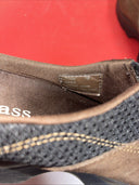 BASS Women's Slip on Suede Mules with Zipper  Size 7 Brown With Black Trim