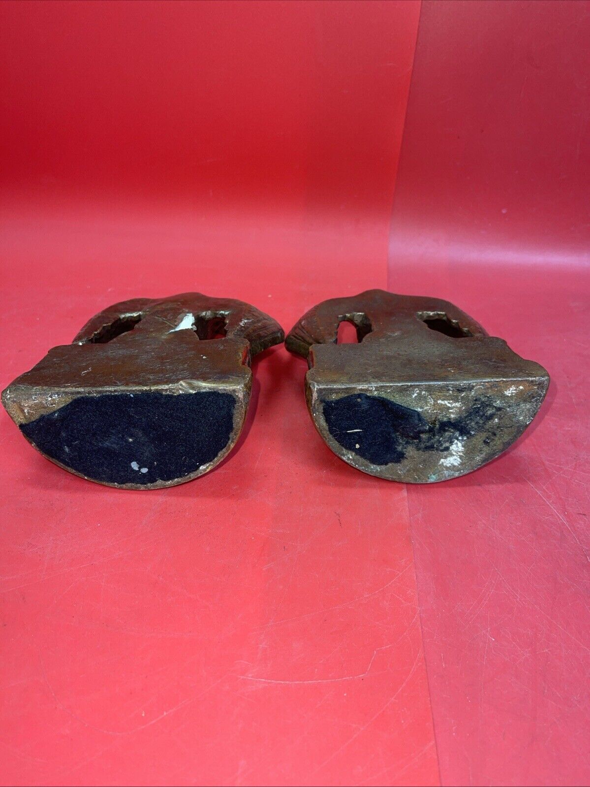 Pair of Patriotic JFK Reproduction Bronze Eagle Bookends (Damage)