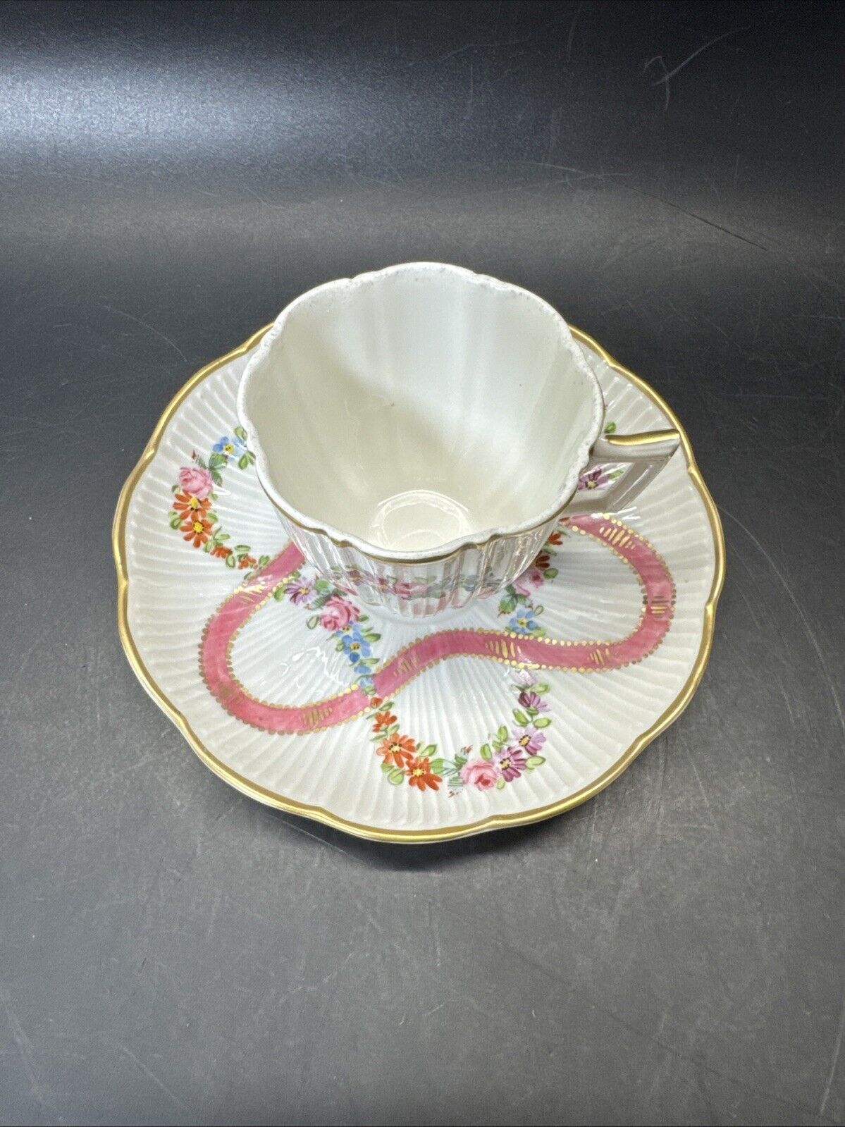 Vintage Porcelaine de Paris France Mini Cup & Saucer - Floral