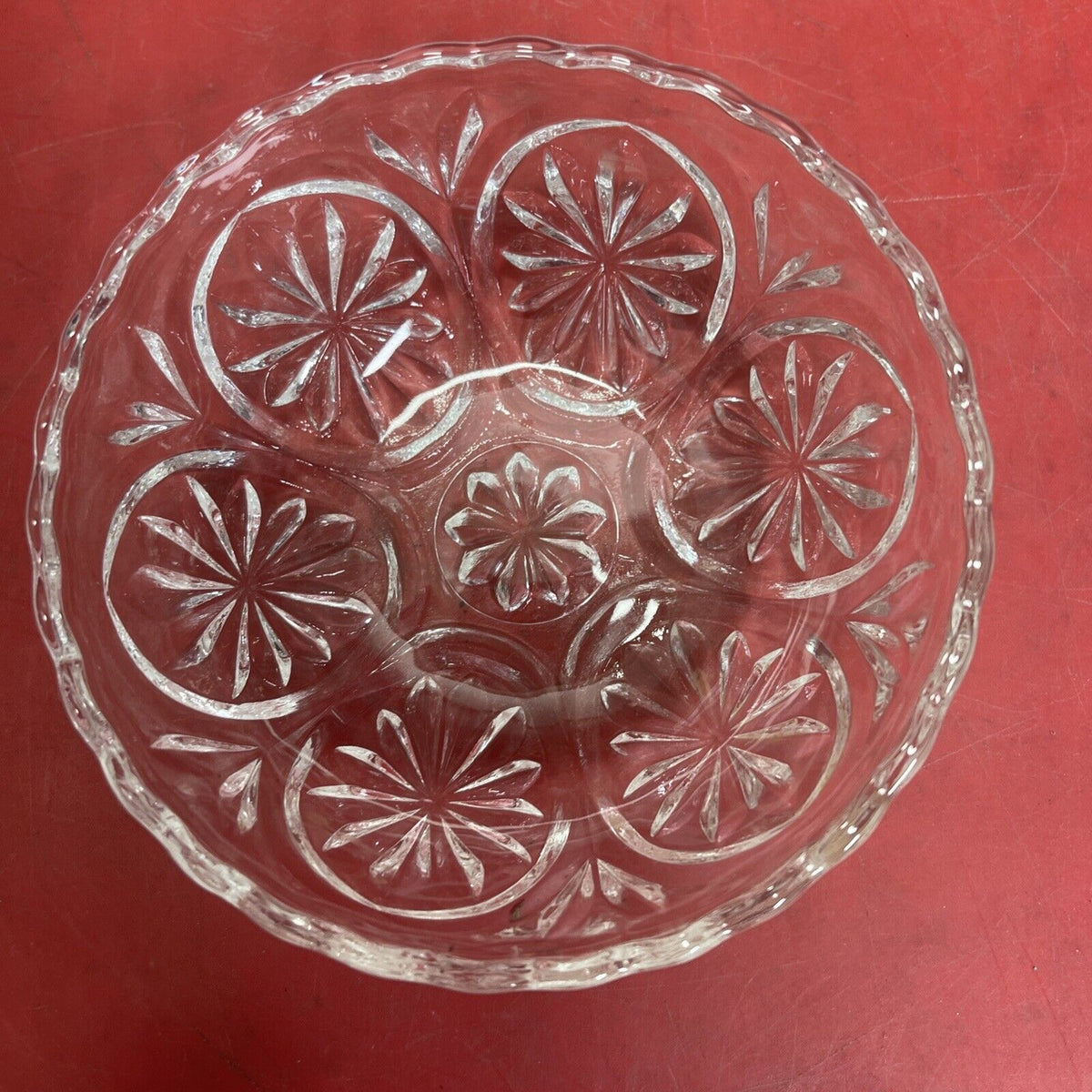Clear Glass Small Serving Condiment Bowl Candy Nut Dish 1.5” Tall 4.5” Wide