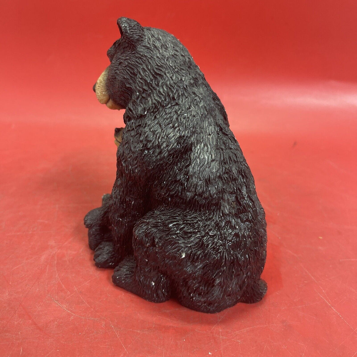 Black Bear Mom and Cub Resin Slide Figure, 6" Tall
