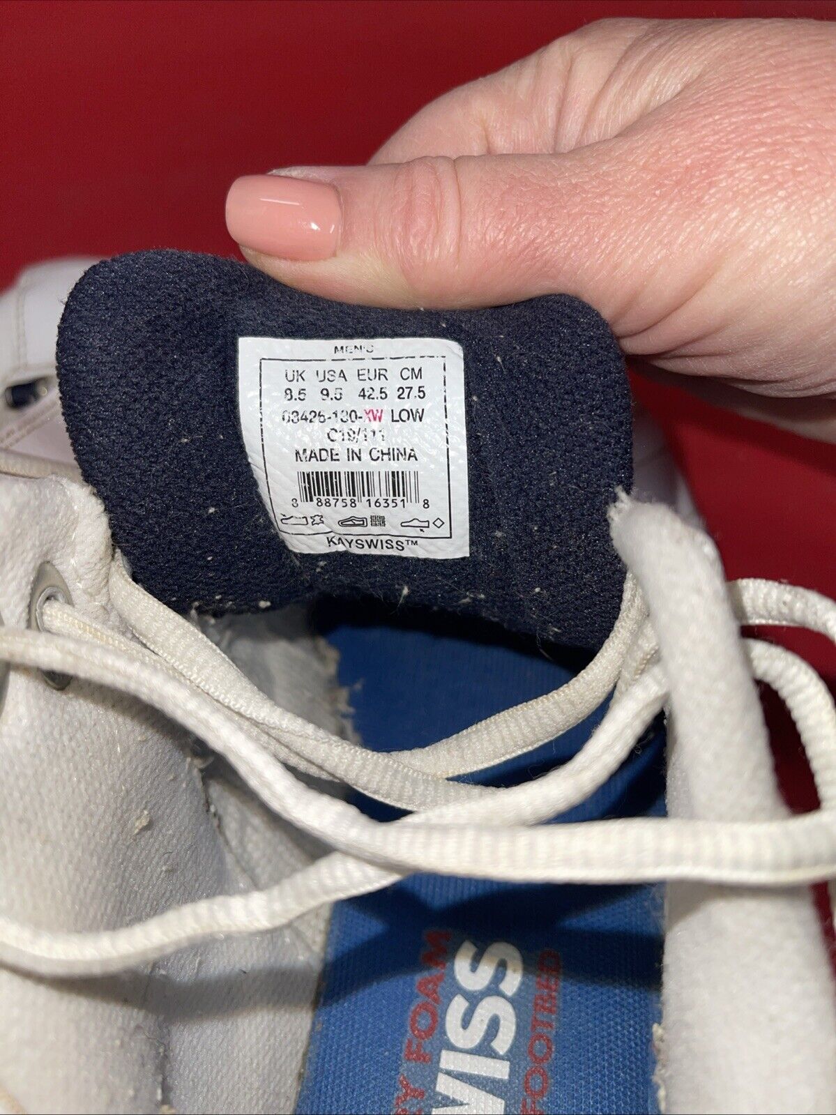 K-Swiss  Lace up Mens Sneakers Size 9.5