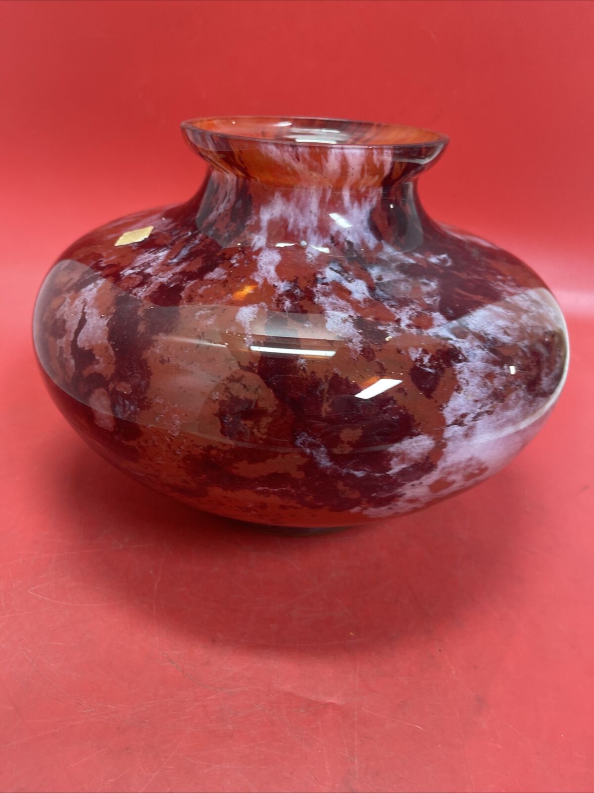 VINTAGE Blown Glass VASE ~8.5x 8.5”