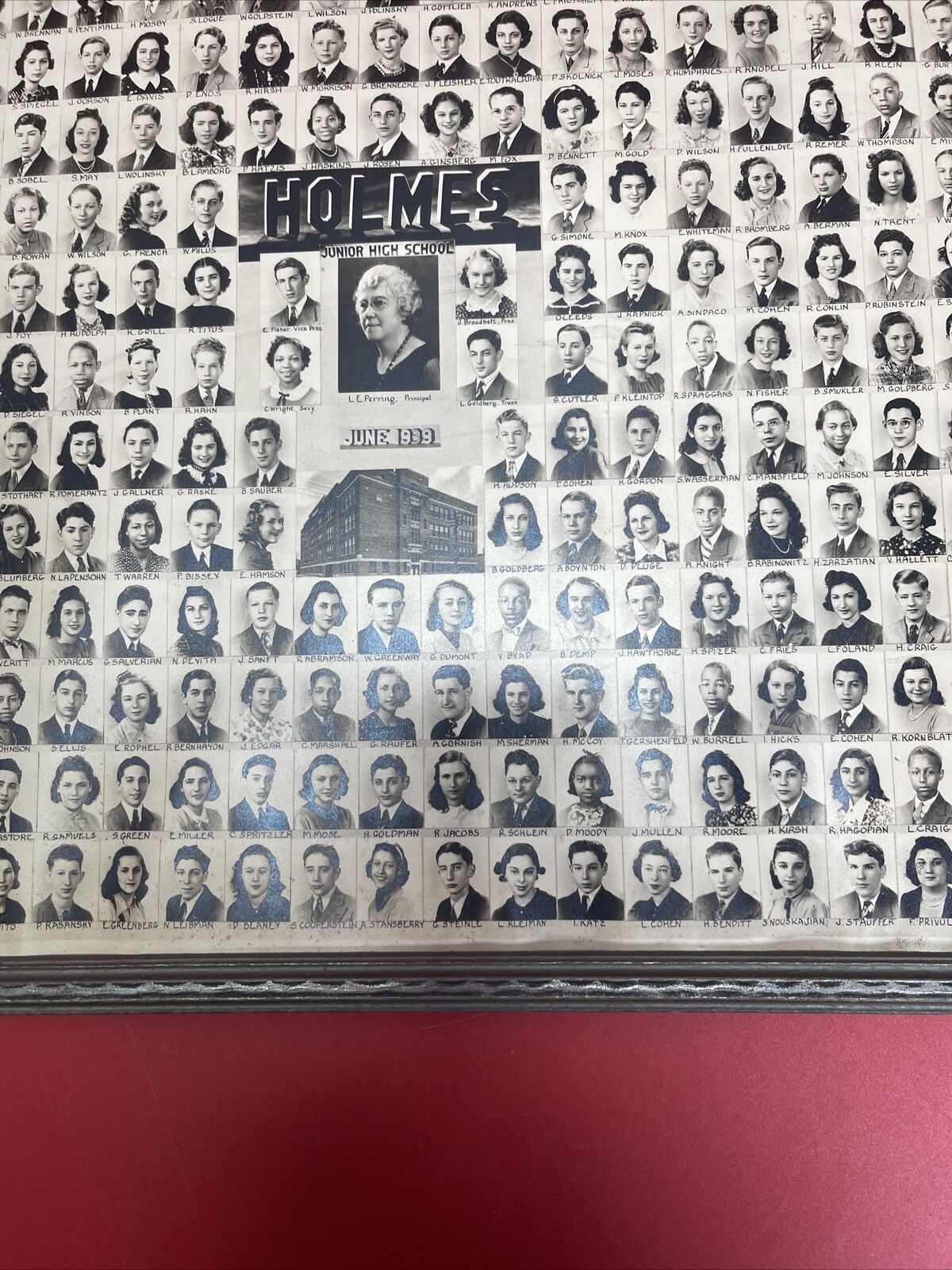 1939 Holmes Junior High School Class Photo w/ Signatures on Back ~ Phila. PA