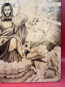 Vintage Jesus Painting Wooden Christian Art 24”x19”