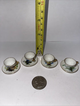 Vintage Dollhouse Cups & Saucers February,May,September & October  Japan