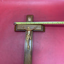Vintage Catholic Cross Crucifix Sick Call Set with Candles & Holy Water Bottle 