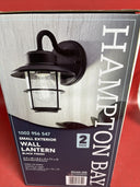 Hampton Bay 1-Light Black Outdoor Wall Lantern Sconce (2-Pack)