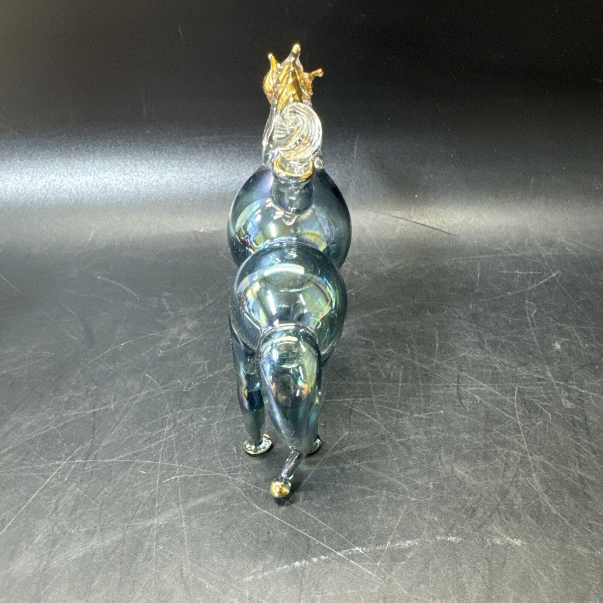Vintage Hand Blown Glass Horse Perfume Bottles/ Lot Of 3