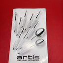Artis Elite Collection Make-Up Black Finish Cosme Fibre 3 Brush Set Used & Pad