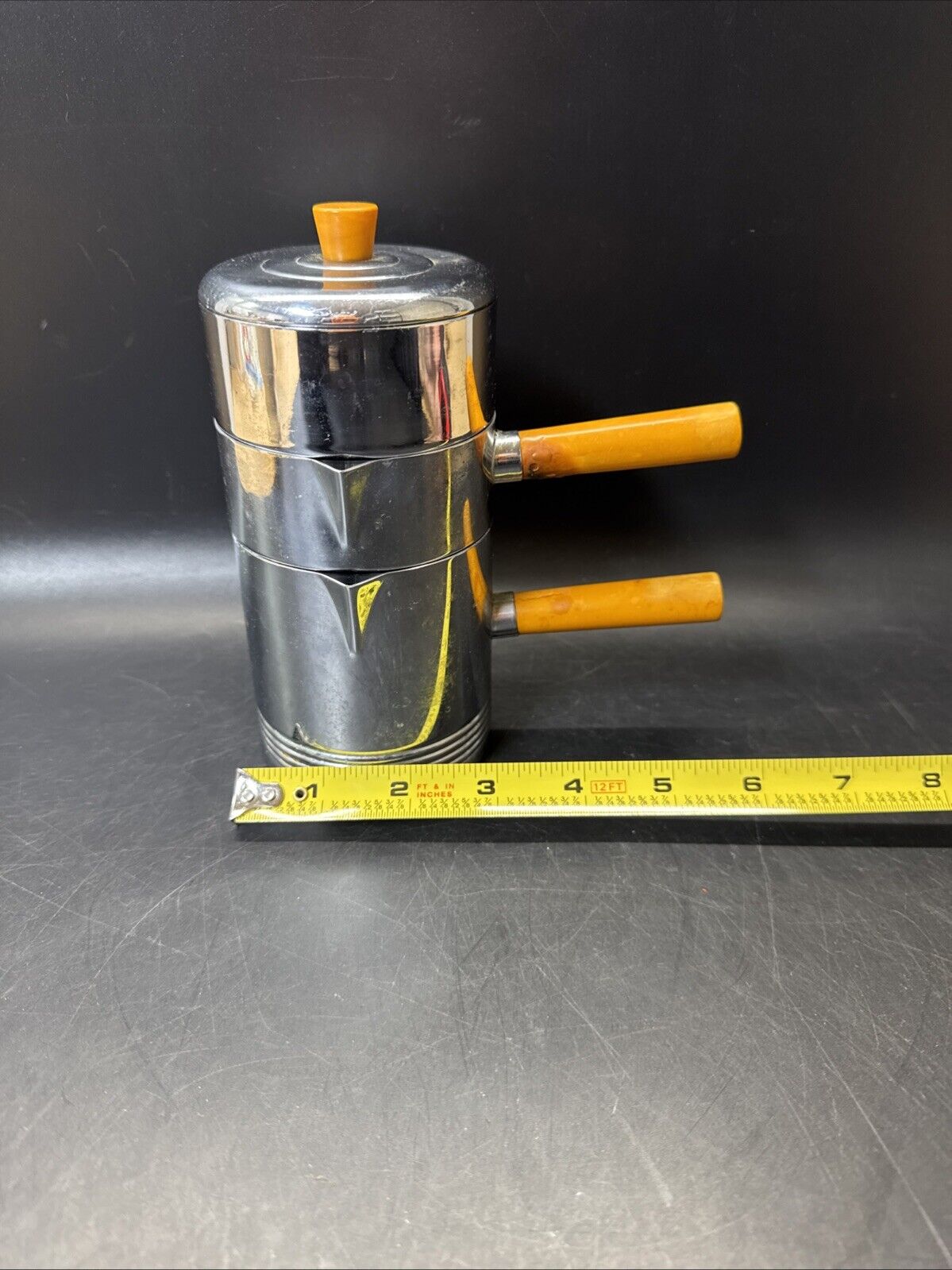 Art Deco Chase Chrome Individual Stacking Coffee Pot