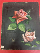 Vintage Art Print J.Stevens.1945 ,,Roses’’-on cardboard