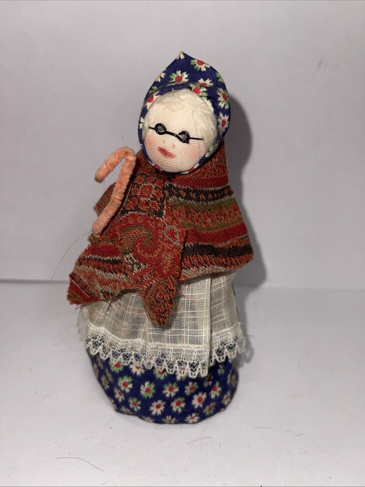 3 Antique Vintage Hand Painted Face Rag Cloth Doll Folk Art