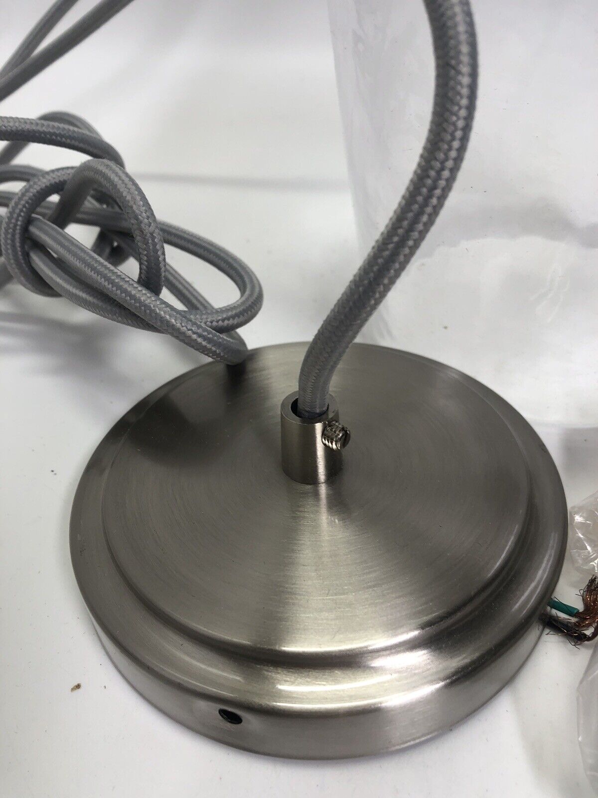 6-in Brushed Nickel Country Cottage Mini Clear Glass Bell Pendant