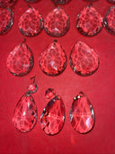 16 Vintage Faceted Glass Tear Drop Prisms Chandelier Lamps #9