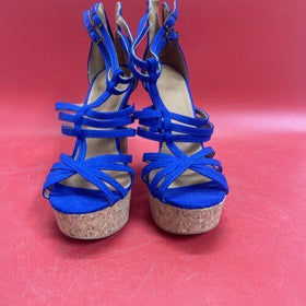 Charlotte Russe Lorde-12 Women's 5" Heels Pump Size 7 Zip Up Buckle Cobalt Blue