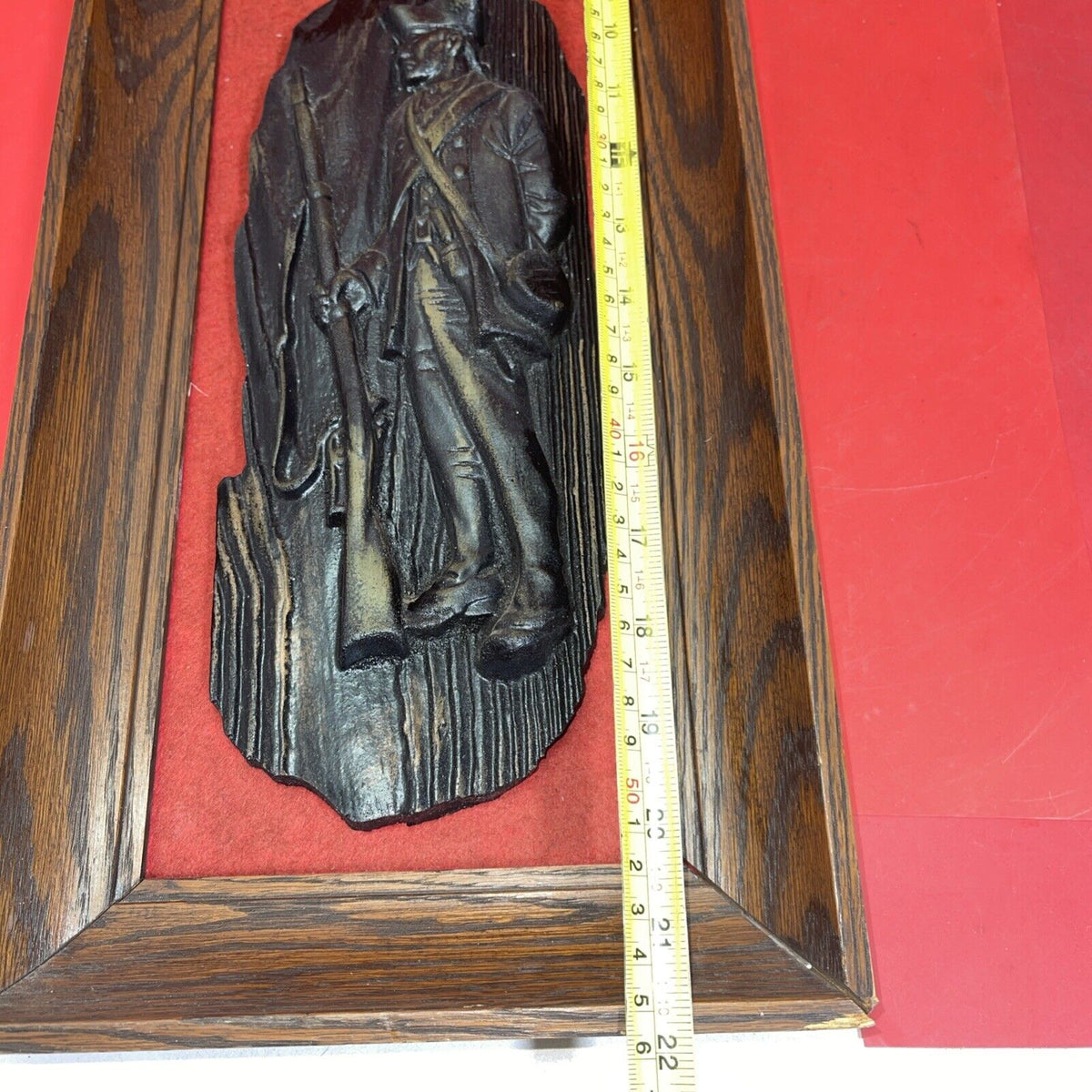 Vintage Revolutionary War Colonial Soldier and Eagle Wall Plaque