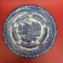 Vintage Grindley English Country Inns Blue & White Coupe Cereal Plates Lot 8