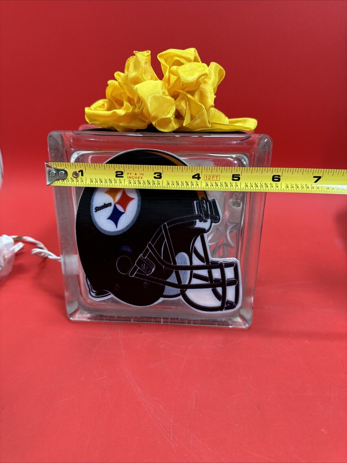 Pittsburgh Steelers Helmet Lighted Glass Block