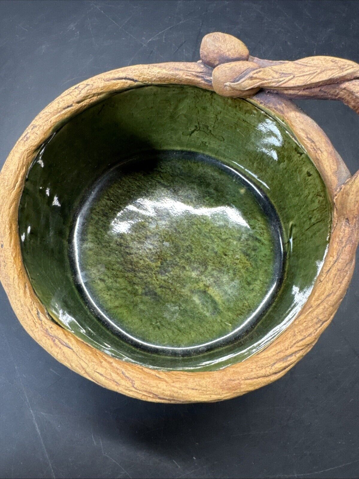 Vintage Ceramics Pottery Leaf  Bowl 5 1/4”