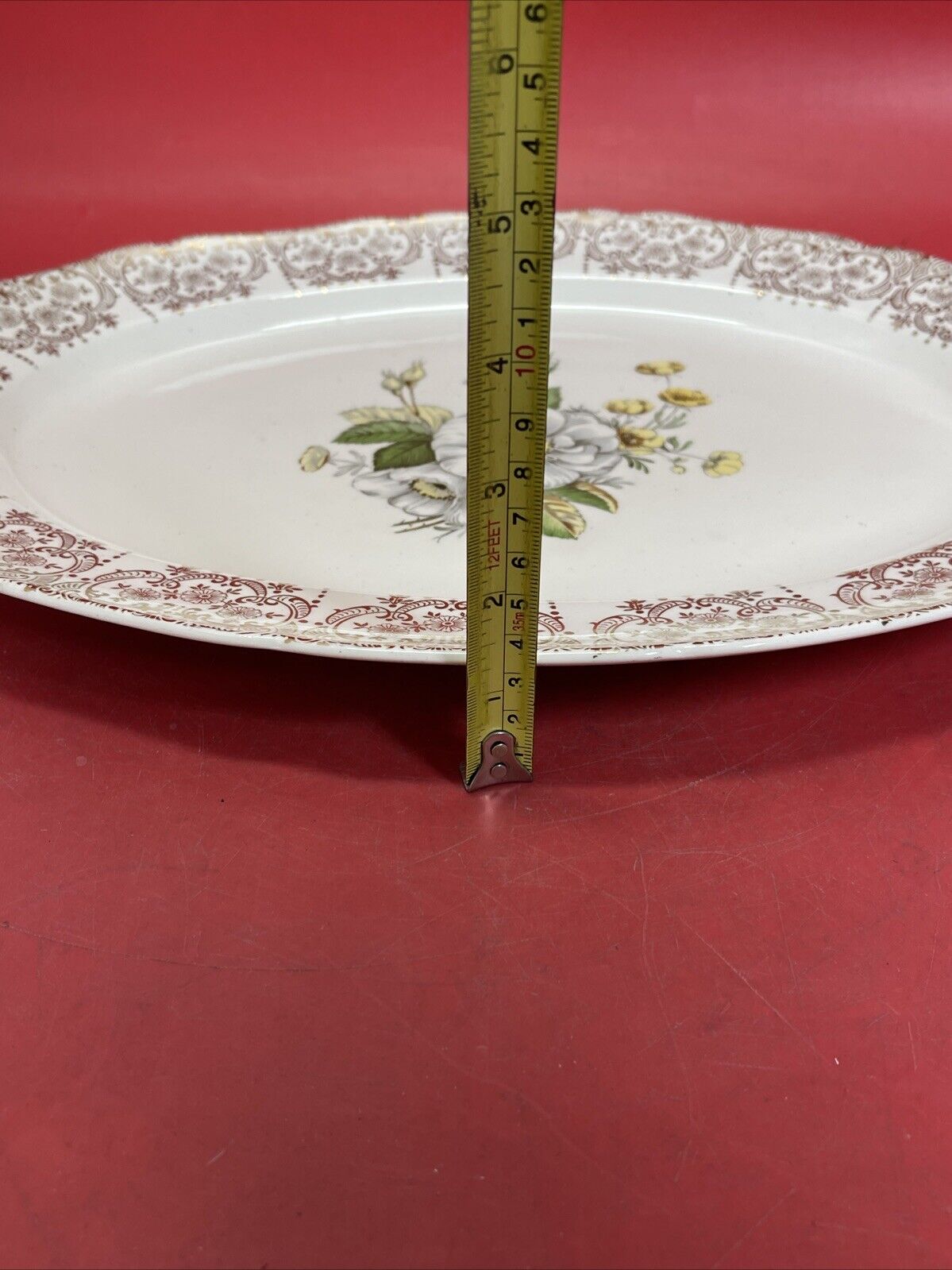 Vintage Val Worth Serving Platter  First Quality Victorian 22 Kt Gold 15”x11”