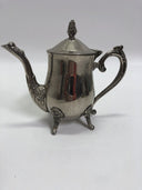 Antique Silverplate Coffee/Tea Pot Footed Hinged Lid - Pretty