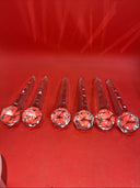 Lot Of 6 Hanging Lamp Crystals 8” Long