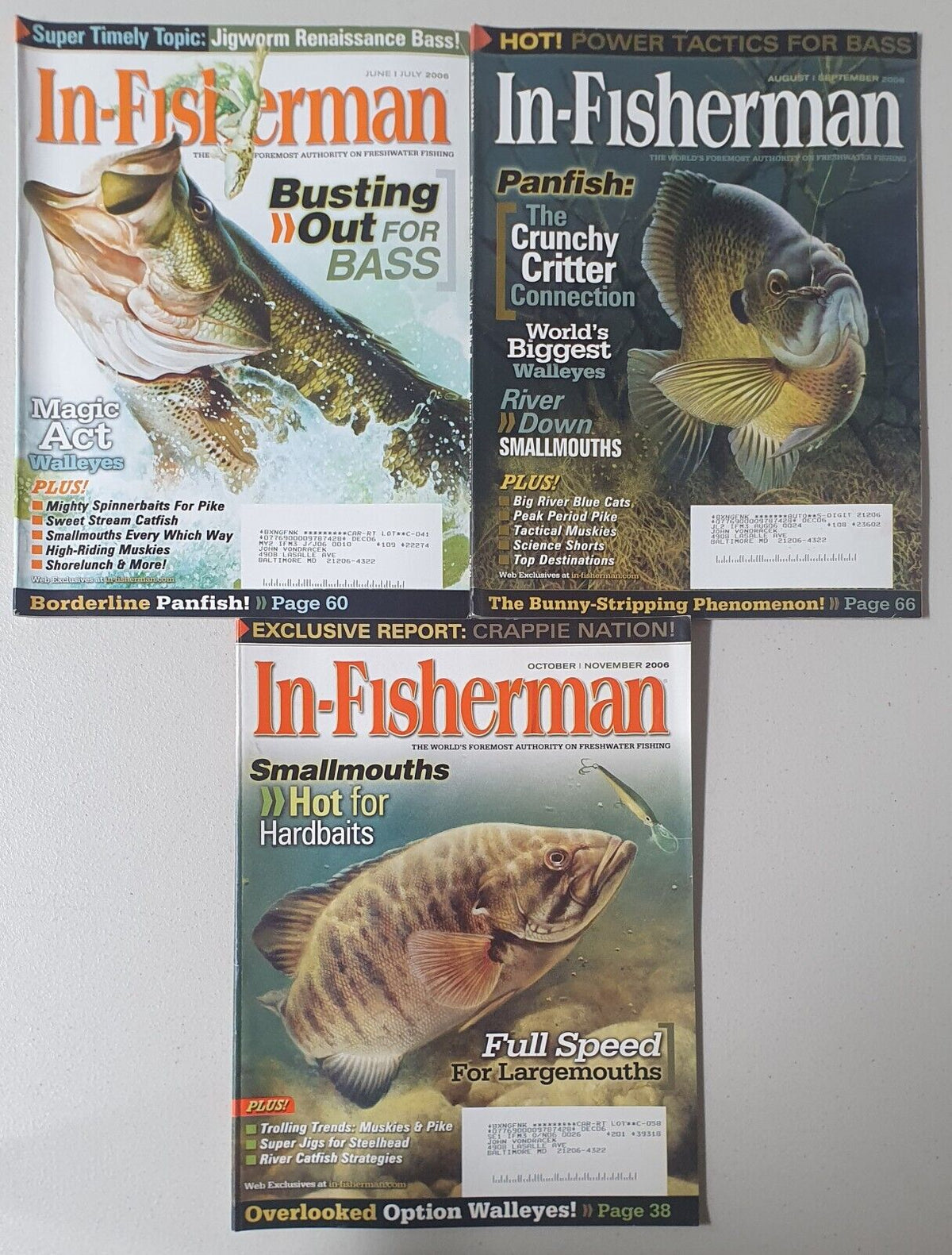 In-Fisherman Magazines Lot of 7 #1-7 (Jan 2006 - Nov 2006)