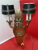Vintage French Louis XV Rococo Gold Gilt Brass Wall Sconce