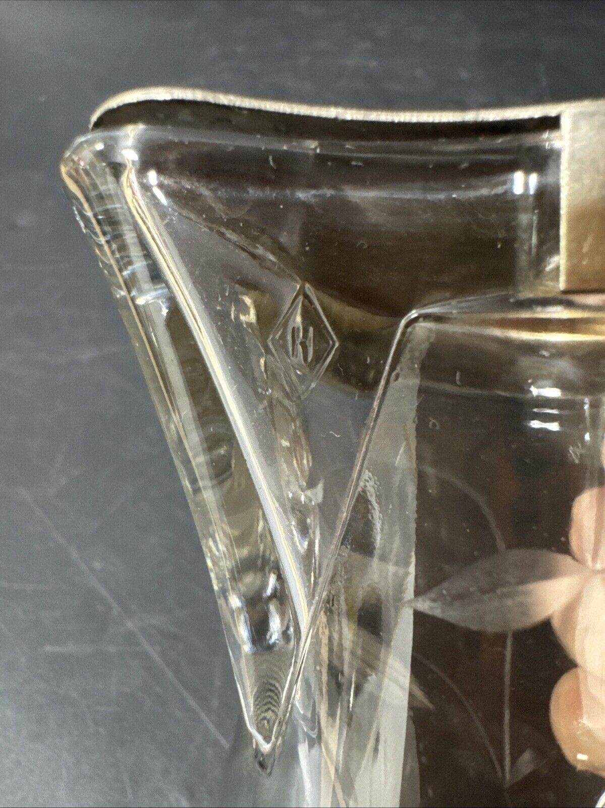 Vintage Heisey Crystal Syrup Pitcher With Chrome Lid