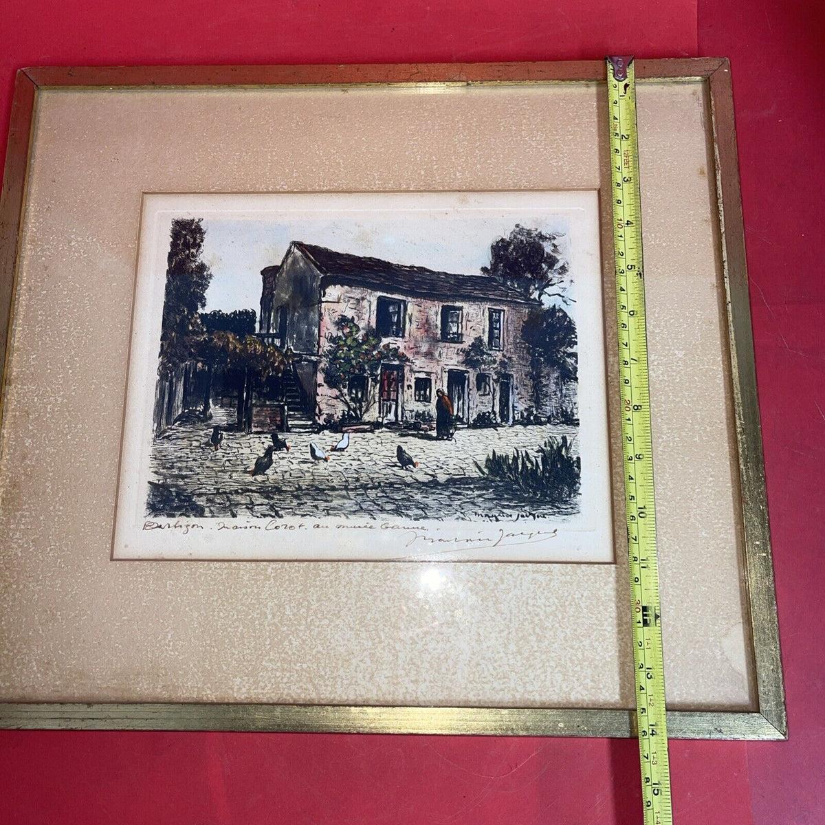 M Jacque Framed Dated Etching "Barbizon l’ancienne Auberge Ganne"