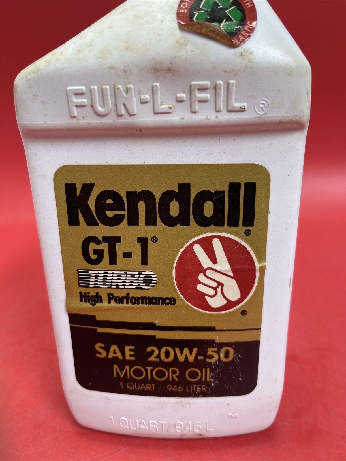 VINTAGE KENDALL GT-1 HIGH PERFORMANCE MOTOR OIL 1 QUART