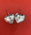 925 Sterling Silver Heart Shaped Earrings (2.1g)