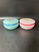 Vintage Blue And Pink Trinket Box With Flower Detailing/ Lot Of 2