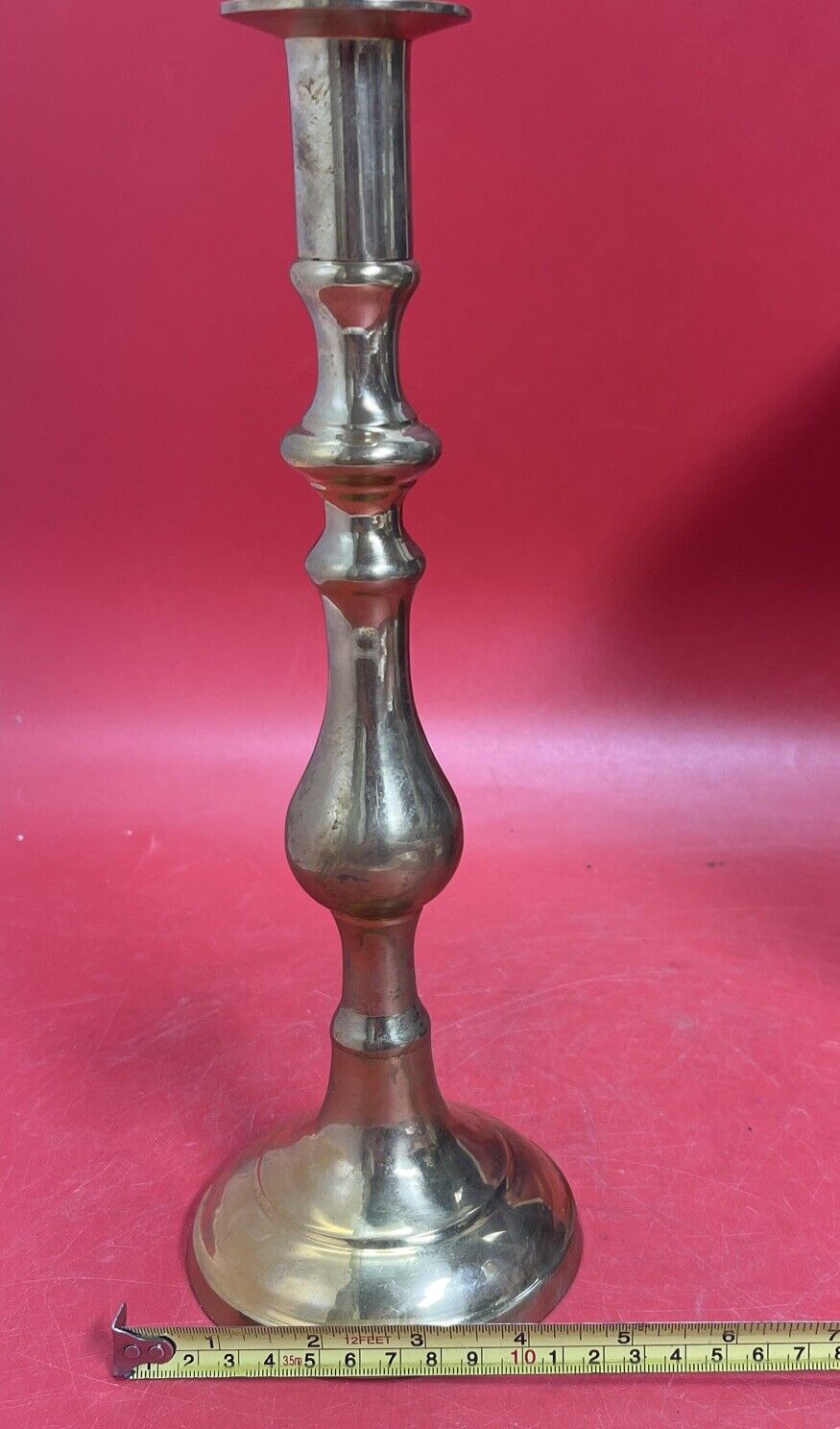 Vintage  Brass Candlestick Holder 12in