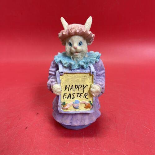 VTG IOB World Bazaars Inc Bunny Collectibles Easter Bunny 5.5”Figurines Lot of 2