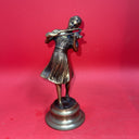 Brass Statues Figurines Boy And Girl Playing The Flute & Violin