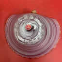 Vintage Italy Hand Blown Pink Swirl Glass Gold Fleck Nappy Dish