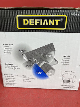 NEW Defiant Motion Activated Flood Light Solar 1000 Lumens 180 Degree